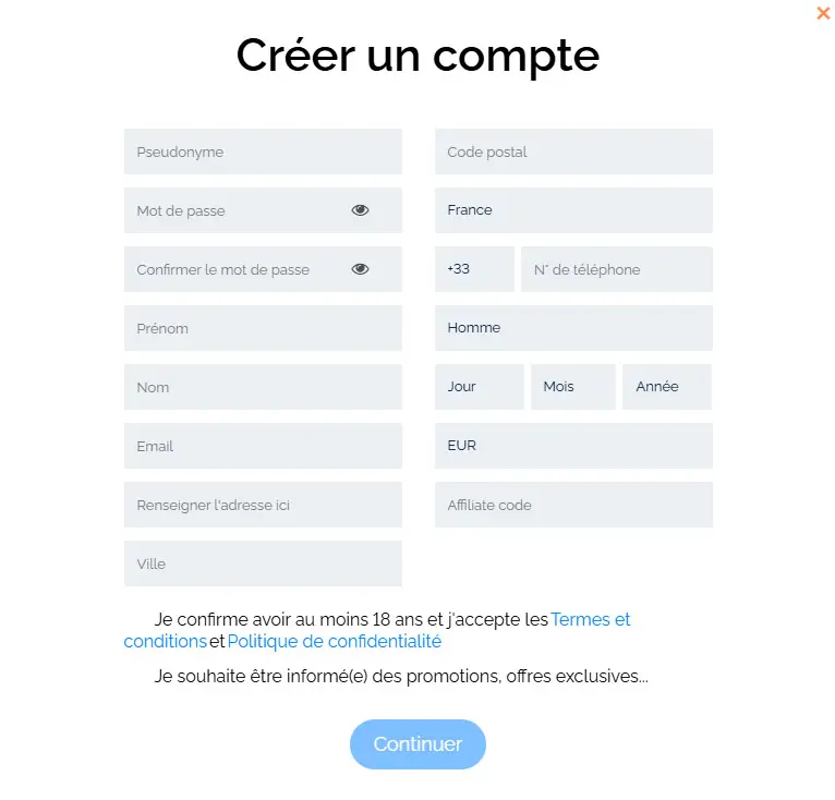 1win Casino registration process
